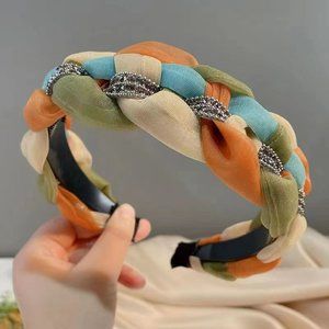 Twist braid plaid hair band